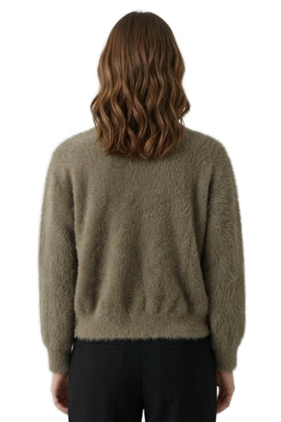 Zara Knit Women Cardigan Green Long Sleeve Round Neck Heart Size S
