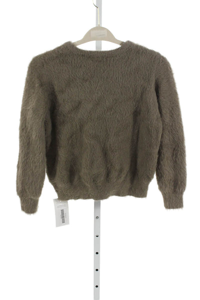 Zara Knit Women Cardigan Green Long Sleeve Round Neck Heart Size S