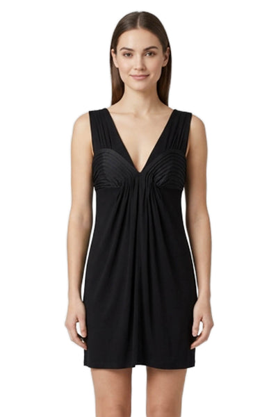 BCBG Max Azria Women Mini Dress Black V-Neck Sleeveless Polyester Size XS