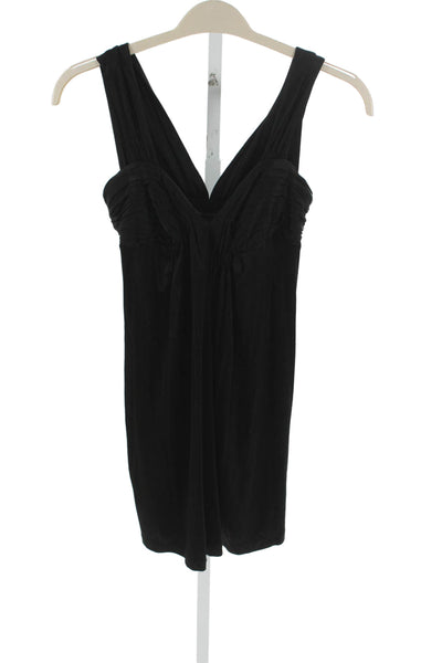 BCBG Max Azria Women Mini Dress Black V-Neck Sleeveless Polyester Size XS