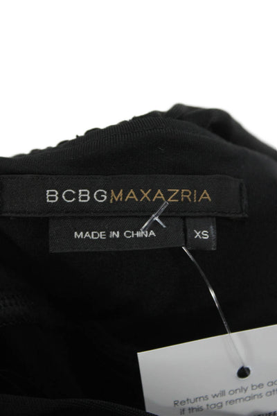 BCBG Max Azria Women Mini Dress Black V-Neck Sleeveless Polyester Size XS