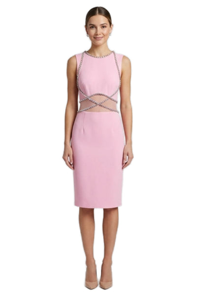 Majorelle Womens Pink Sheath Dress Above Knee Sleeveless Round Neck Size 0