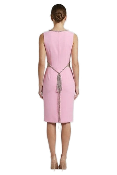 Majorelle Womens Pink Sheath Dress Above Knee Sleeveless Round Neck Size 0