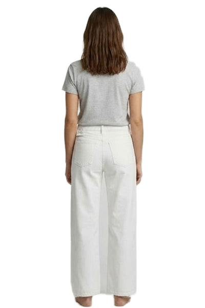 Zara Women Wide-Leg Jeans White 100% Cotton High Rise Inseam 31 Size 4