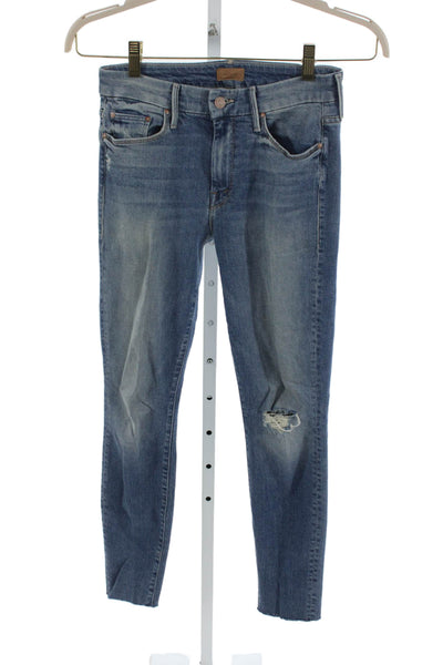 Mother Womens Jeans Blue Denim Mid Rise Button Inseam 26 Size 27