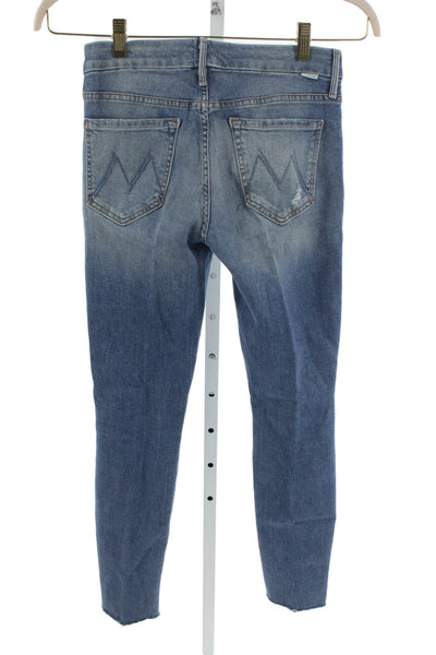 Mother Womens Jeans Blue Denim Mid Rise Button Inseam 26 Size 27