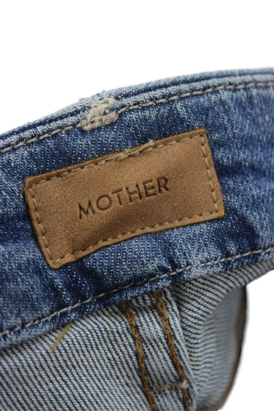 Mother Womens Jeans Blue Denim Mid Rise Button Inseam 26 Size 27