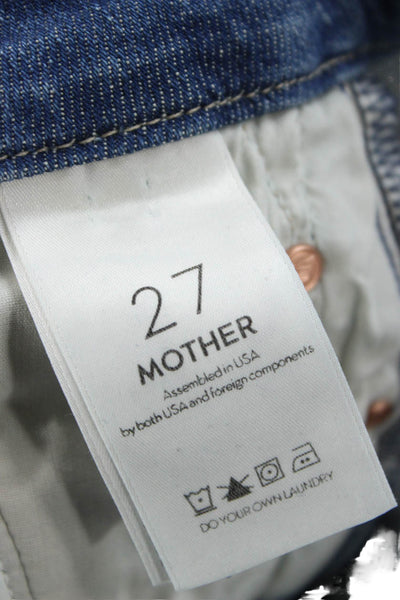 Mother Womens Jeans Blue Denim Mid Rise Button Inseam 26 Size 27