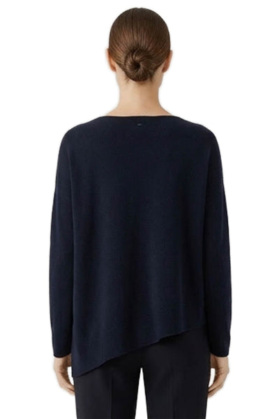 White Label Women Blue Wool Boat Neck Long Sleeve Sweater Size 4