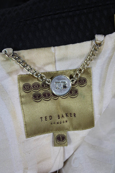 Ted Baker Womens Black Button Jacket Size 1