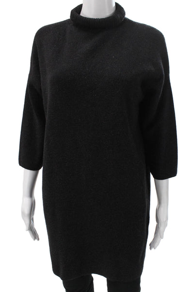 Pomander Place Women Sweater Black Cowl Neck Rayon 3/4 Sleeve Size S