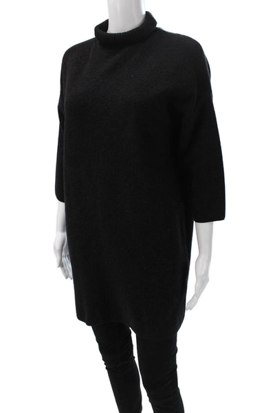 Pomander Place Women Sweater Black Cowl Neck Rayon 3/4 Sleeve Size S