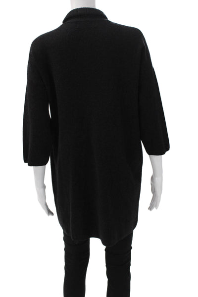 Pomander Place Women Sweater Black Cowl Neck Rayon 3/4 Sleeve Size S