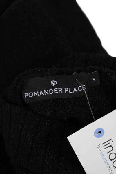 Pomander Place Women Sweater Black Cowl Neck Rayon 3/4 Sleeve Size S