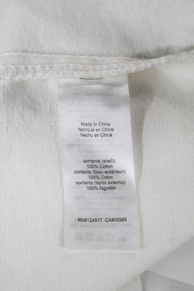 We Wore What Women White Cropped Tank Square Neck Cotton Sleeveless Size M