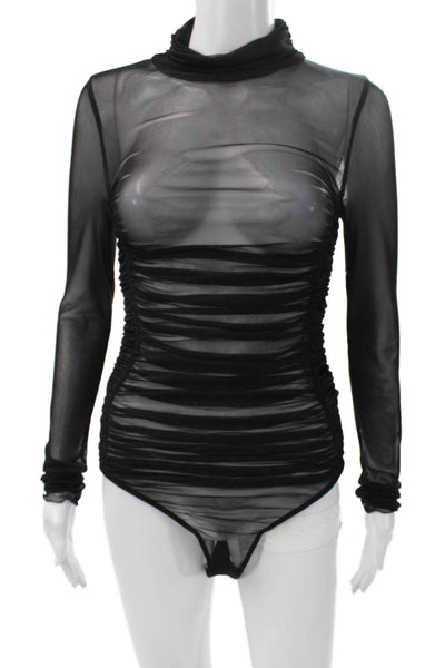 Intimately Free People Womens One Piece Mock Neck Long Sleeve Black Size M