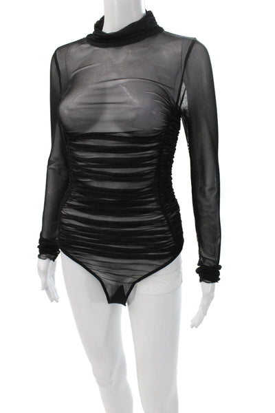 Intimately Free People Womens One Piece Mock Neck Long Sleeve Black Size M