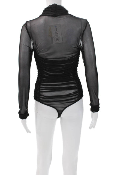 Intimately Free People Womens One Piece Mock Neck Long Sleeve Black Size M
