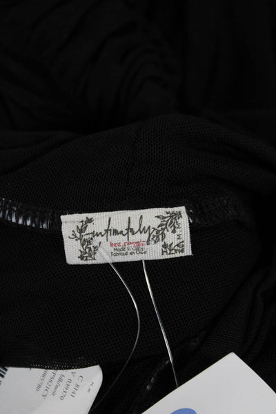 Intimately Free People Womens One Piece Mock Neck Long Sleeve Black Size M