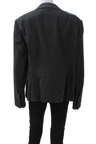 Escada Women Pant Suit Blazer Black Cotton Button Long Sleeve Size 46