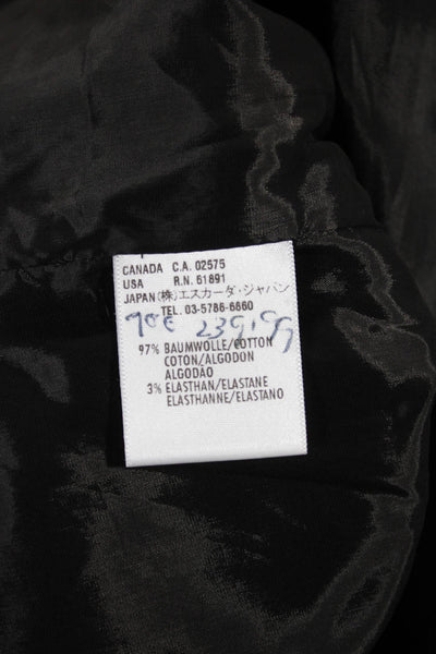 Escada Women Pant Suit Blazer Black Cotton Button Long Sleeve Size 46