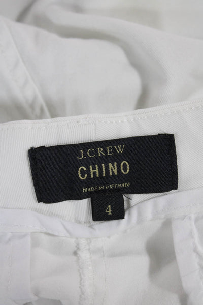 J Crew Womens Chino Shorts White Cotton Size 4