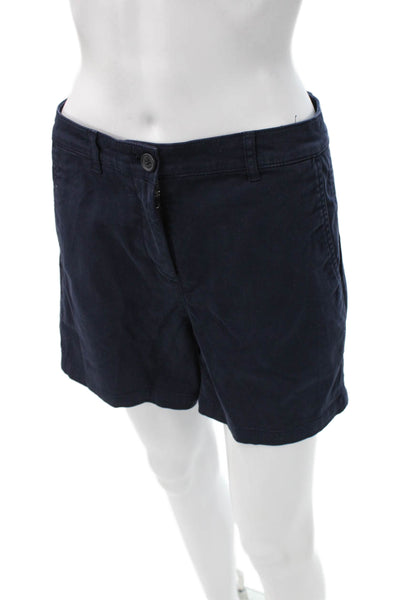 J Crew Women Chino Shorts Blue Button Cotton Stretch Size 2