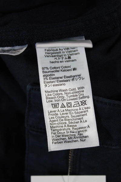 J Crew Women Chino Shorts Blue Button Cotton Stretch Size 2
