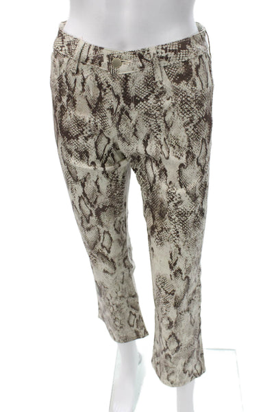 L'Agence Womens Cropped High Rise Snake Print Pants Multicolor Size 26