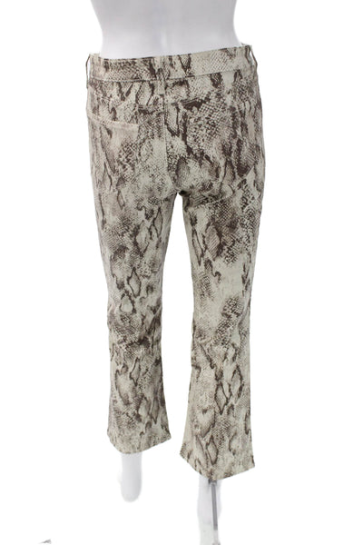 L'Agence Womens Cropped High Rise Snake Print Pants Multicolor Size 26