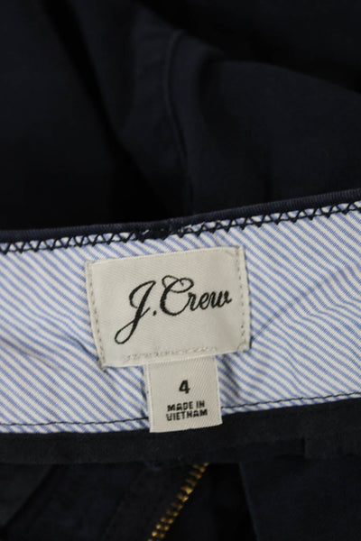 J Crew Womens Chino Shorts Blue Cotton Size 4