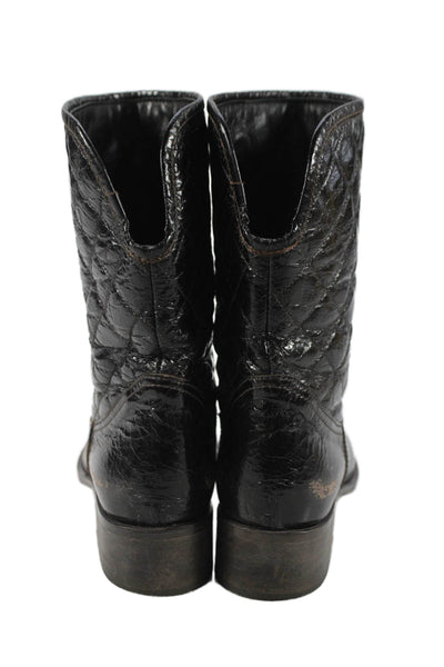Via Roma 15 Womens Leather Quilted Mid-Calf Boots Black Size 36.5 6.5