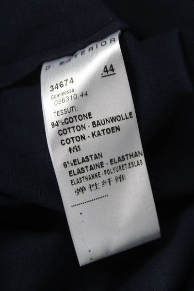D Exterior Womens Sheath Dress Blue Cotton Boat Neck Knee Length Size 44