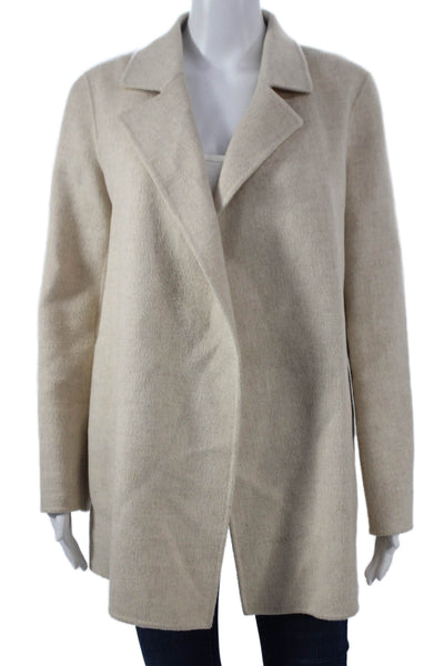 Theory Womens Overcoat Beige Wool Cashmere Size S