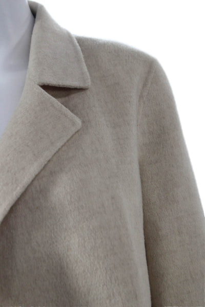 Theory Womens Overcoat Beige Wool Cashmere Size S