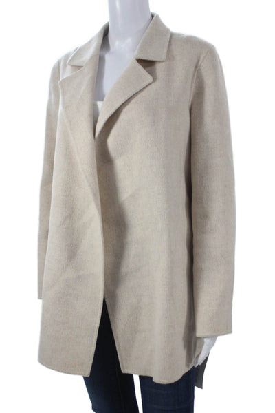Theory Womens Overcoat Beige Wool Cashmere Size S