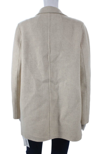 Theory Womens Overcoat Beige Wool Cashmere Size S