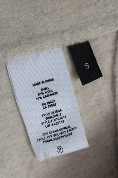 Theory Womens Overcoat Beige Wool Cashmere Size S