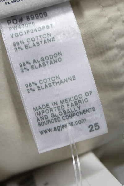 AG Adriano Goldschmied Womens Beige Cotton Pants Size 25