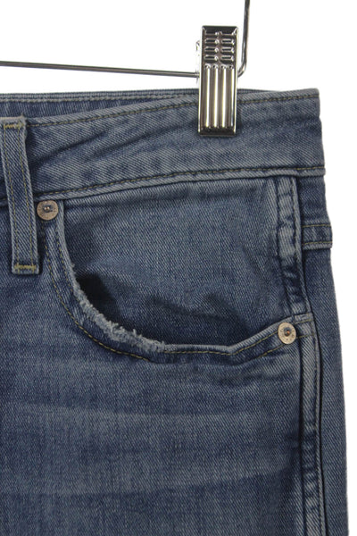 Amo Women Wide-Leg Jeans Blue Cotton Blend High Rise Button Closure Size 26