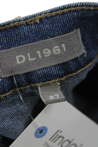 DL1961 Women Straight Jeans Blue High Rise Cotton Button Fly Size 27