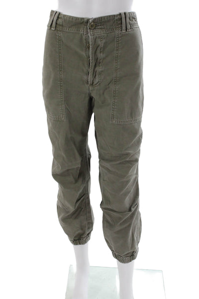 Citizens of Humanity Mens Jogger Pants Green Cotton Button Size 31