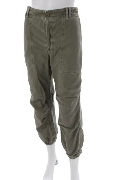 Citizens of Humanity Mens Jogger Pants Green Cotton Button Size 31