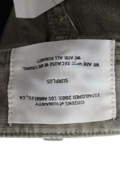 Citizens of Humanity Mens Jogger Pants Green Cotton Button Size 31