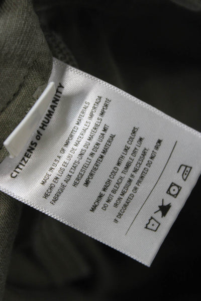 Citizens of Humanity Mens Jogger Pants Green Cotton Button Size 31
