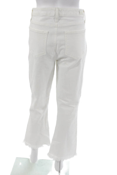 Paige Womens Cropped High Rise White Jeans Cotton Blend Size 31
