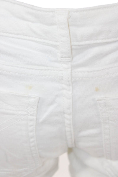 Zadig & Voltaire Womens Cropped White Jeans Low Rise Cotton Blend Size 27