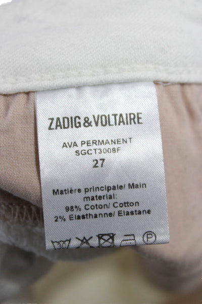 Zadig & Voltaire Womens Cropped White Jeans Low Rise Cotton Blend Size 27