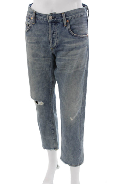 Citizens of Humanity Women Straight Jeans Blue Low Rise Cotton Size 27