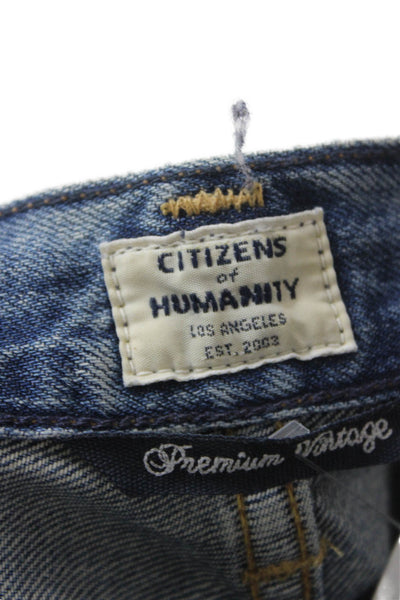 Citizens of Humanity Women Straight Jeans Blue Low Rise Cotton Size 27